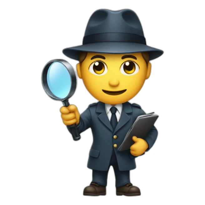 detective holding a magnifying glass sticker