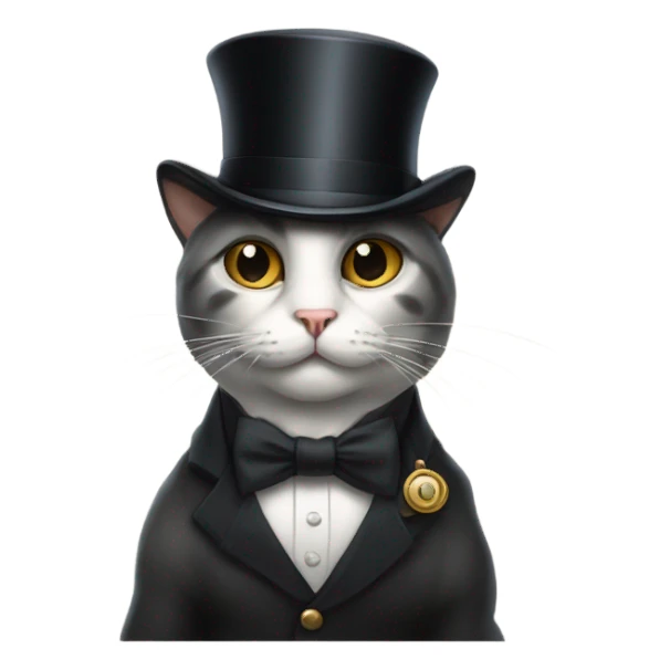 Cat with a top hat and monocle sticker