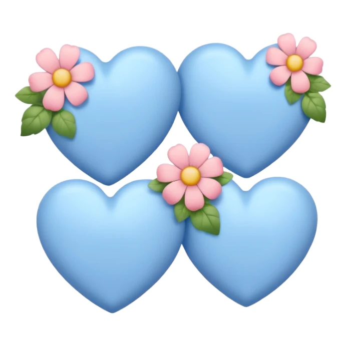 blue hearts with flower sticker