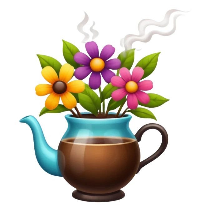 Flowers and coffee sticker