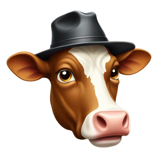 stupid cow in hat sticker