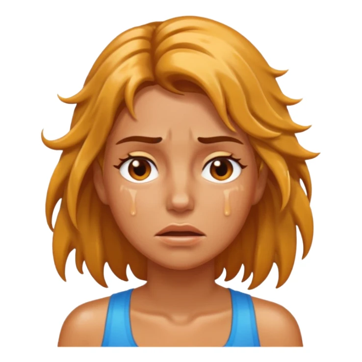 sweaty woman exhausted sticker