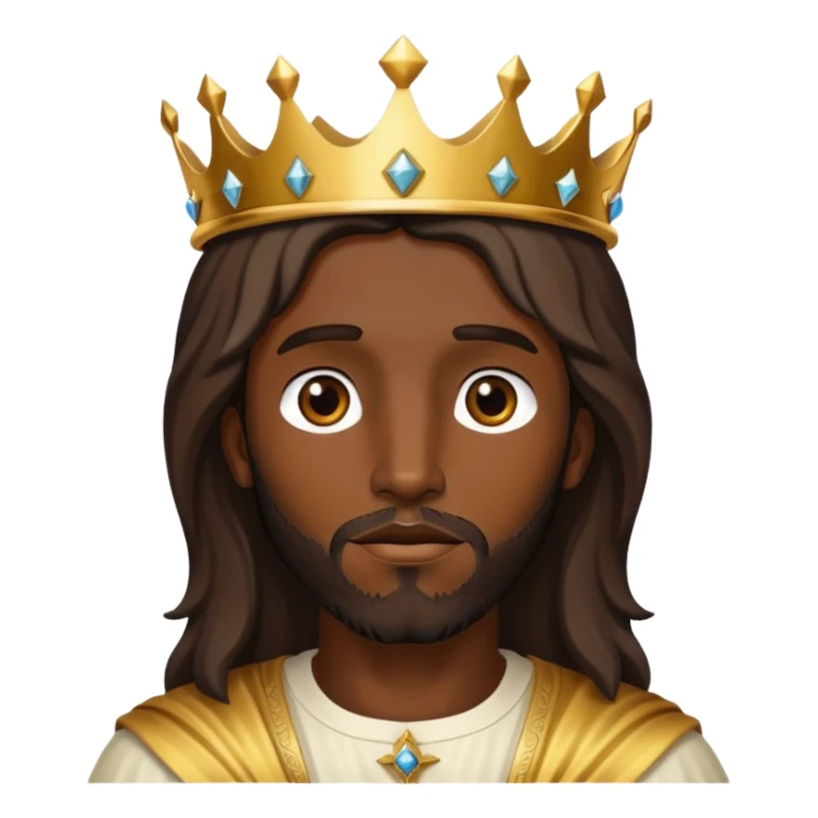 Dark skin christ Jesus with crown sticker
