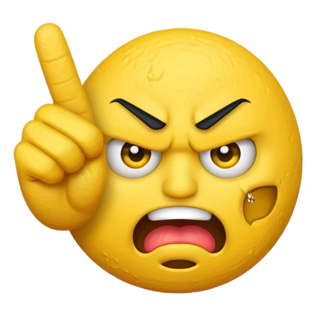 Angry emoji with middle finger sticker
