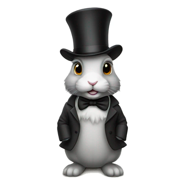 rabbit with tophat sticker