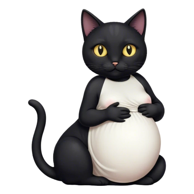 Black cat that is pregnant  sticker