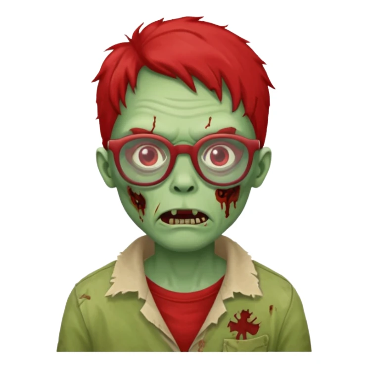 zombie with big red glasses sticker