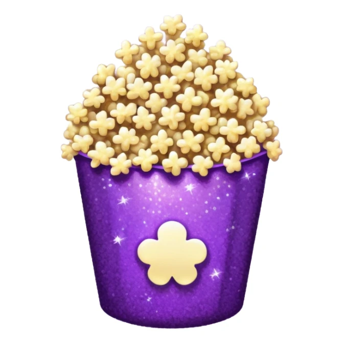 Glitter purple popcorn sticker