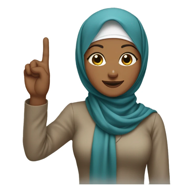 hijabi with the peace fingers up sticker
