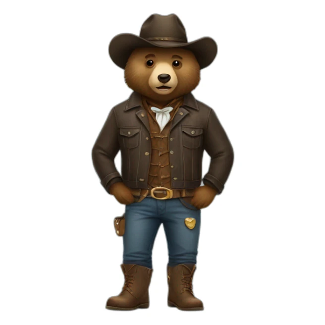 bear wearing santiags sticker
