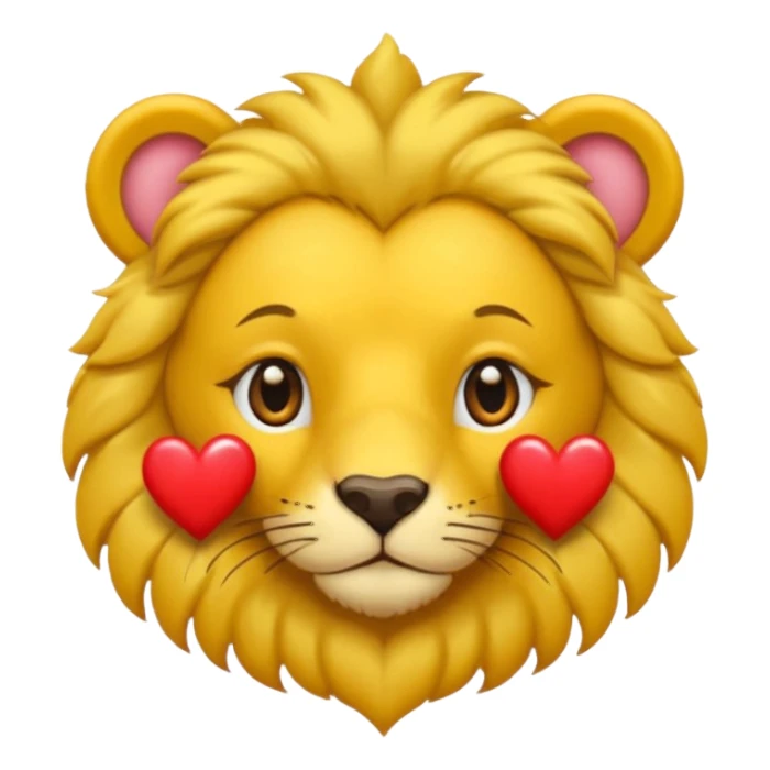 León con corazones en el ojo sticker