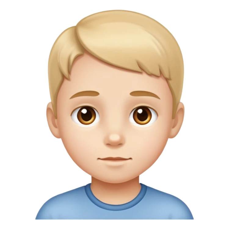 child's face highlighting the forehead, simple and friendly sticker