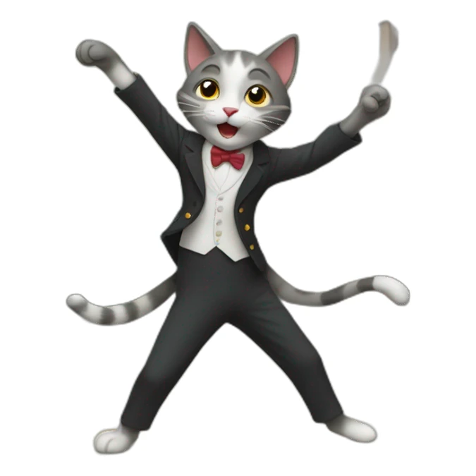 dancing cat in france sticker