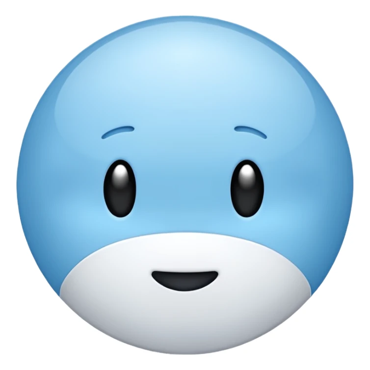 Pluto as a planet, icy blue and white, simple and round, no text sticker