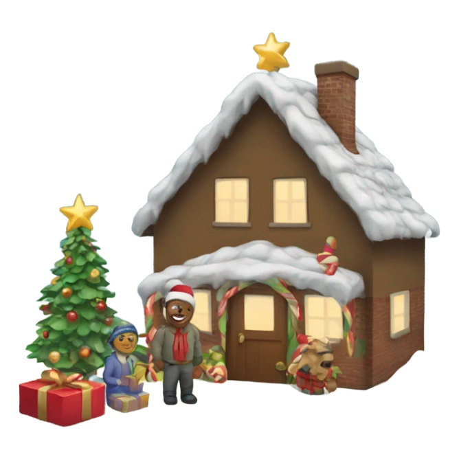 Christmas scene sticker