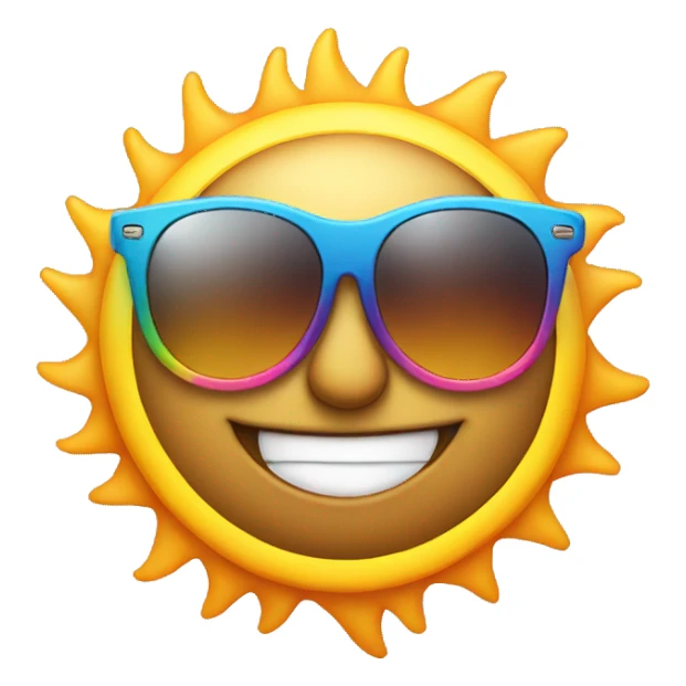 cool sun with rainbow sunglasses  sticker