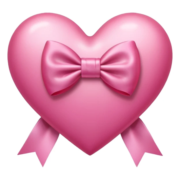 pink heart with a bow sticker
