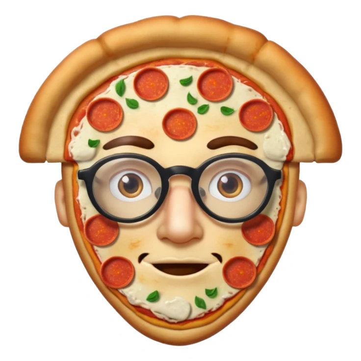 pizza face with glassess sticker