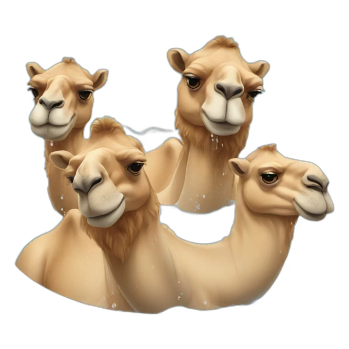 Camels in jacuzzi sticker