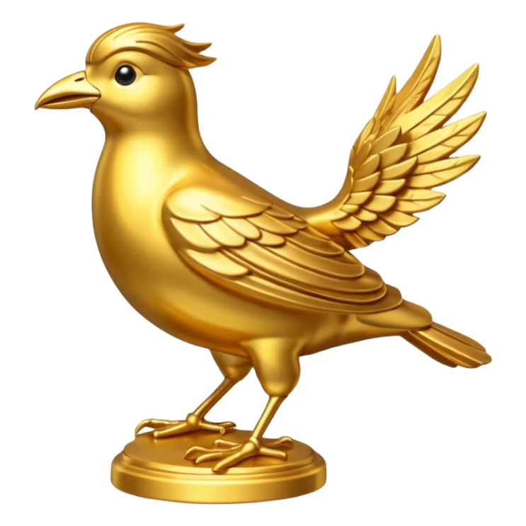 golden bird statuse sticker
