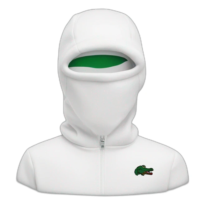 white boy lacoste balaclava with lacoste sticker