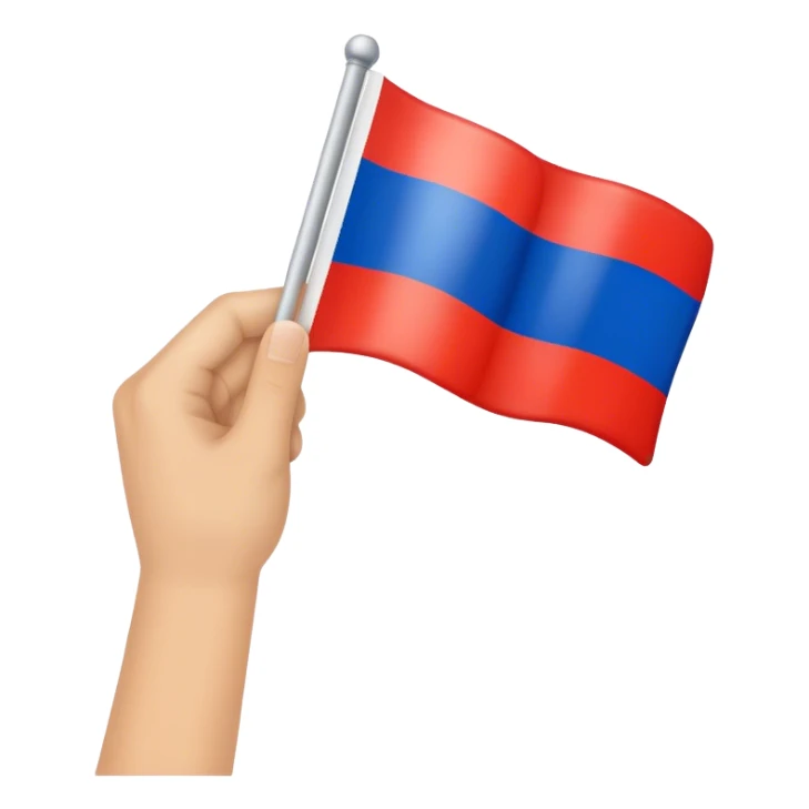russian flag in a hand sticker