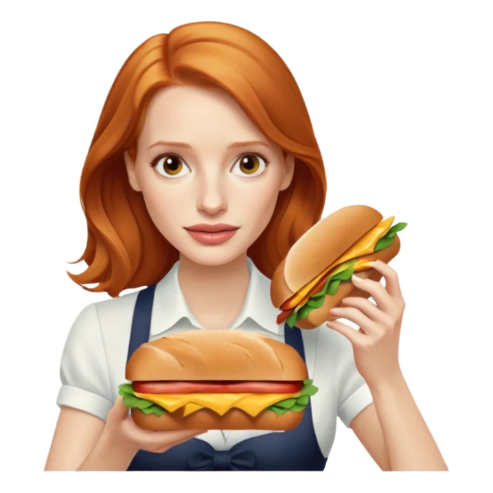 Jessica Chastain, making sandwich  sticker