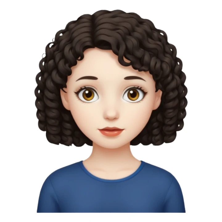 Una chica con el pelo corto rizado  sticker