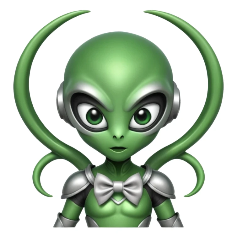 alien with bow sticker