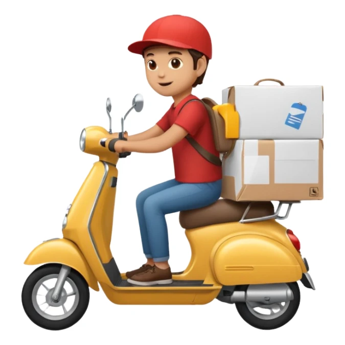 Delivery on a scooter sticker