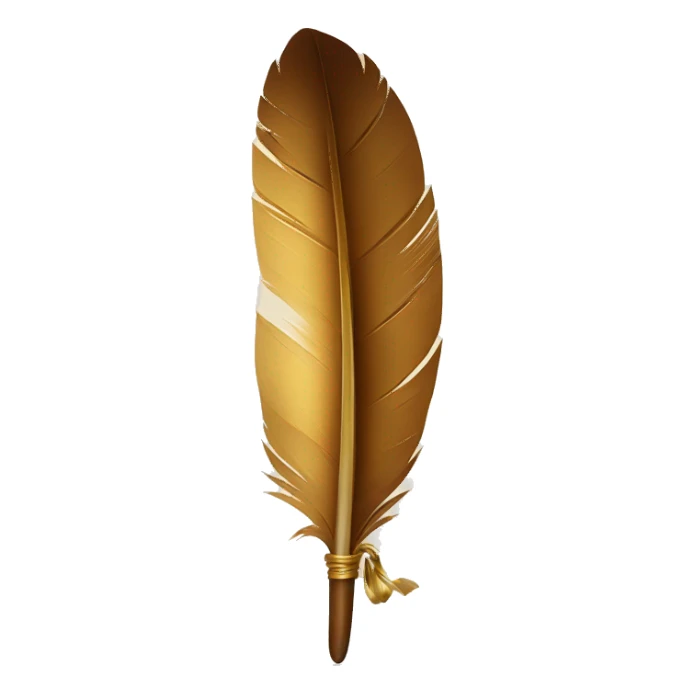 a feather quill and a scroll sticker