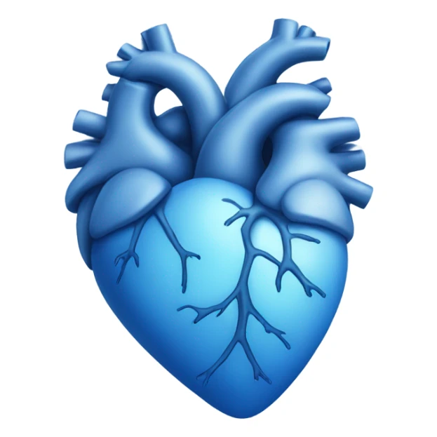 Blue realistic heart sticker