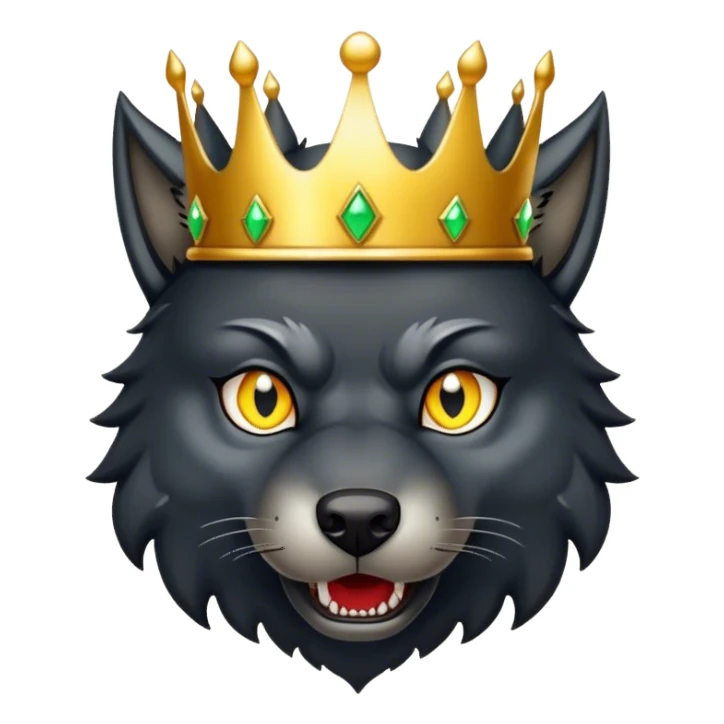 Scary Evil Black Wolf with Gold Crown sticker