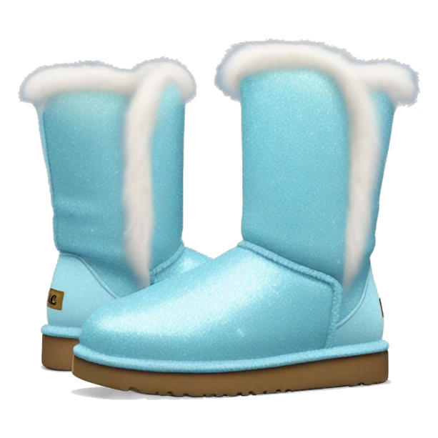 Realistic light blue glitter and fur Ugg boots. sticker