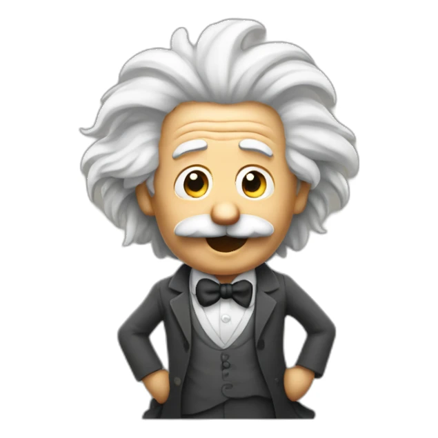 einstein shrugging with arms up sticker