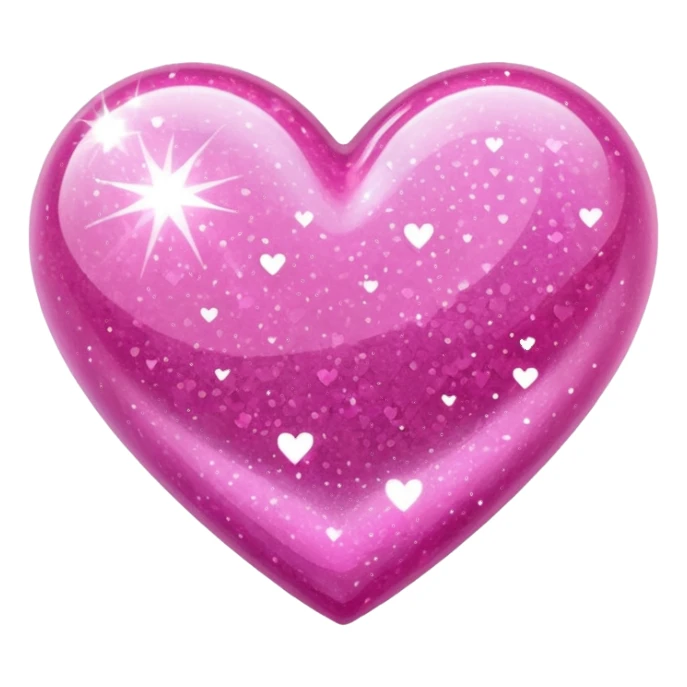 glitter pink heart sticker