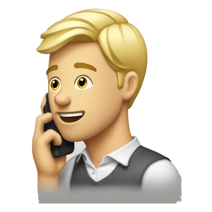 blond ful man calling smartphone sticker