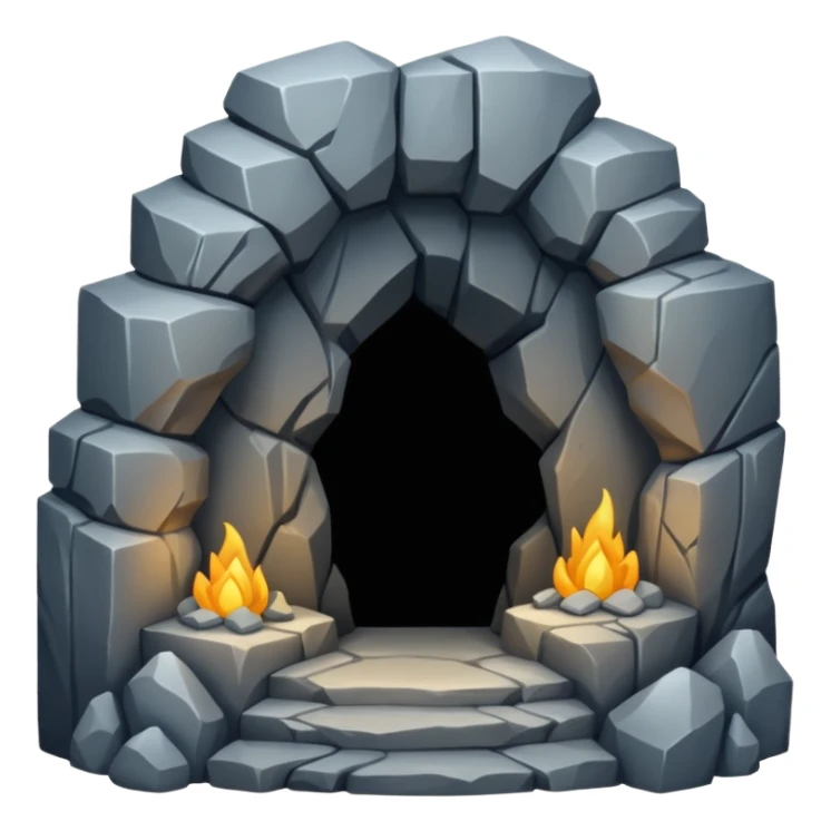 A deep cave entrance surrounded by rugged stone.




















































 sticker