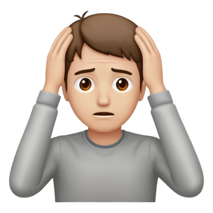 stressed with both hands on their head  sticker