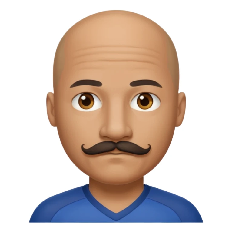 player with jersey  bald and mustache  sticker