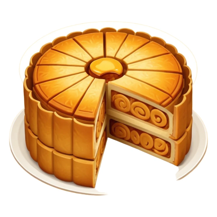 chinese moon cake cut in half sticker