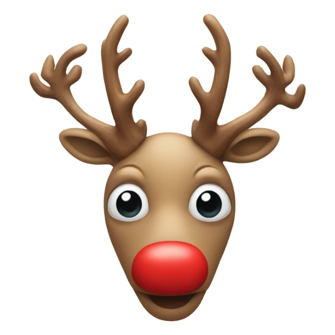 Face with red nose and antlers  sticker