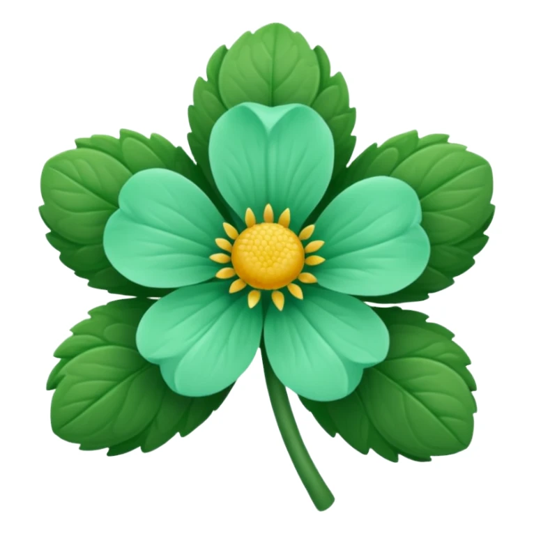 Mint and dark green flower sticker