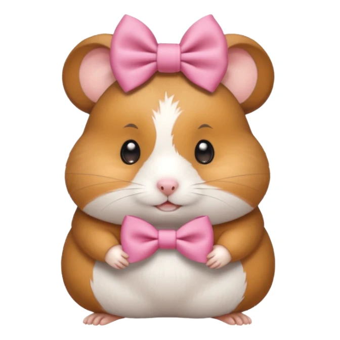Hamster with girl bow sticker