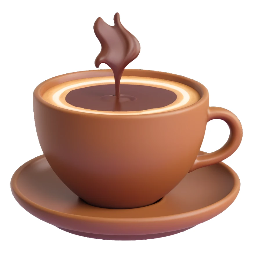 coffee in a brown ceramic cup sticker