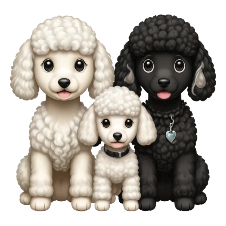 1 poodle blanca y 2 negras sticker