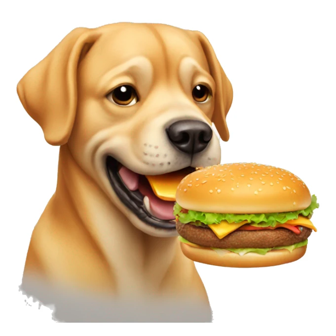 Dog eating burger sticker