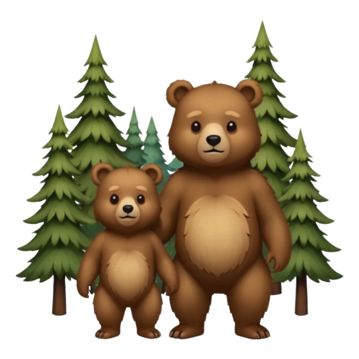 a bear and its cub standing sticker