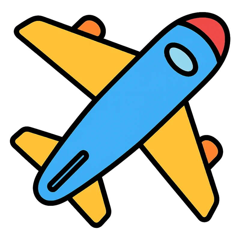 colored airplane icon sticker