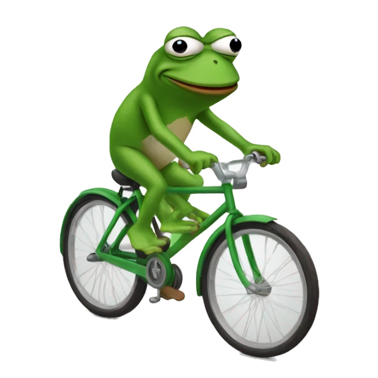 Pepe frog riding a bike sticker